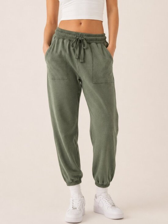 aerie Pants - Aerie Olive Green Lounge Joggers Women's Size Small Drawstring Pocket Sweatpants